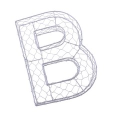 shangren 소박한 철 철사 화환 프레임 즙이 많은 냄비 철 화분 뜨거운 판매 알파벳 A-Z 정원이나 사랑스러운 집에 낭만적, 실버, 1개