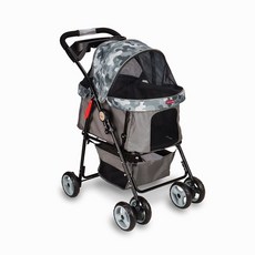 Petstro沛德奧寵物推車《408X雙子星系列二代-酷灰迷彩-承載25公斤》頂棚雙開設計，空間大〔李小貓之家〕, 酷灰迷彩, 1個