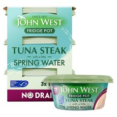 존웨스트 노 드레인 프리지 팟 튜나 스테이크 위드 어 리틀 스프링 워터 John West No Drain Fridge Pot Tuna Steak with a Little Sprin, 330g, 1개