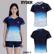 라이더 티셔츠 배드민턴 반팔 상의 남성 여성 게임웨어 블루 화이트 2026R-5