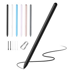 JAMJAKE 갤럭시탭 스마트폰 노트 S펜 와콤 호환 EMR 무충전 태블릿 터치펜 Galaxy Tab S6~S9 시리즈 호환, 1개, 블랙