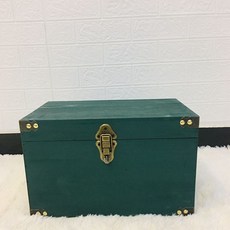 공간박스 수납함 빈티지 원목 보관함 나무색 박스 장식품, G. 그린