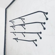 스테인리스 파이프행거 벽설치 지지대 철제 벽으로부터, 블랙 지지대 1.8m 28cm