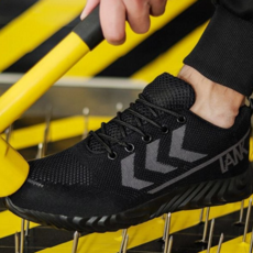 남성 안전화 경량 통기성 신발 남성 작업화 남자 운동화 통굽, VJ-DR518-블루