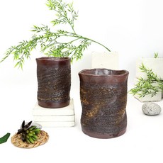 국산 옹기 원통형 다육 아생화 분갈이 홈가드닝 주통 화분, 1개, (KJ)주통