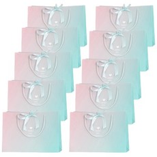 선물용 리본장식 포장가방 쇼핑백 10p, 그라데이션