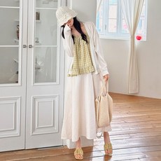 로로텐 플레어 뒷밴딩 롱 스커트 무지 A라인 여성 빅사이즈