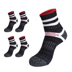 PRS 남성용 빅사이즈 큰발 중목 등산양말 5켤레, 1세트