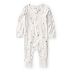 Carter's 여아용 Purelysoft 슬립 앤 플레이 파자마 핑크 단색 신생아, 아트 프린트