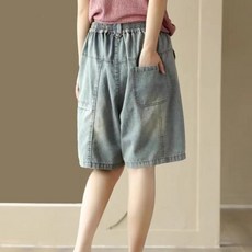 패션 청바지 여성용 반바지 여름용 얇은 소재 빅사이즈 루즈핏 다용도 반바지 여성용 하렘 팬츠