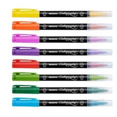 일상다많사 국산 캘리그라피펜 트윈 6색 문교 캘리그래피 캘리그래피붓펜세트 캘리펜, 자연