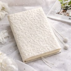 레이스 패브릭 A5 북커버 다이어리 커버, 1개, 화이트