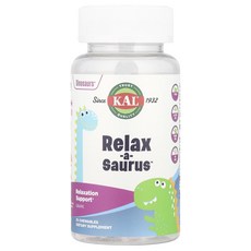 KAL 다이노사우루스 Relax a Saurus L-테아닌 블렌드 포도 츄어블 30정, 5개