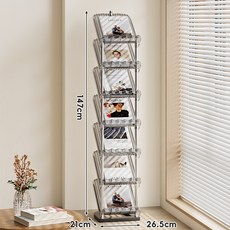 아크릴 잡지꽂이 앨범 홍보책자 매장진열대 잡지거치대 스탠드 잡지꽂이 6/7/8 단, 7단, 그레이 투명