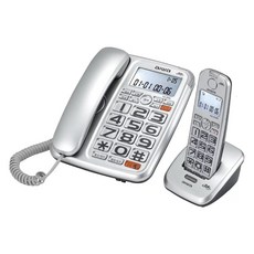 愛華 AIWA 助聽無線電話，大按鍵設計，來電顯示，長輩專用, 白色, AG-8099