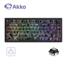Akko 악코 x MonsGeek M1 V5 Contour Lines 등고선 83키 핫스왑 알루미늄 볼 케치 커스텀 유무선 기계식 키보드 RGB 백라이트 체리 프로파일, 제조사축, Akko V3 Piano Pro Switch, Black