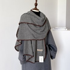 桃園出貨- 實拍2024秋冬新款韓版小眾設計感棋盤格子保暖圍巾女時尚百搭裝飾經典配色仿羊絨柔軟好搭情侶圍脖披肩