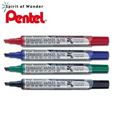 Pentel 飛龍 NLF60 後壓式油性麥克筆 平頭細字, 1個, 黑, 黑