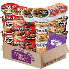 소컵라면18개세트(신라면2+새우탕2+튀김우동2+짜파게티2+오징어짬뽕2+안성탕면2+미니왕뚜껑2+육개장사발면2+김치사발면2)+메세지카드, 1개
