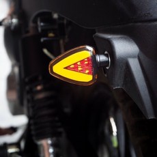 機車改裝LED強光三角形轉向燈，12V通用，紅色/藍色/黃色可選, 1個, 三角形轉向燈【紅色+黃色】一對裝