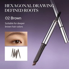 JOOCYEE 육각 눈썹 연필 부드럽고 튼튼한 방수 및 땀 방지284735, 02 Dark Brown