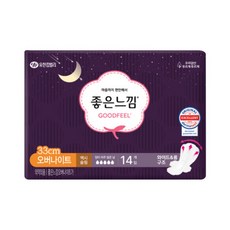 [좋은느낌] 오리지널 33cm 오버나이트 14P 1팩, 오버나이트/슈퍼플러스, 14개입, 1개