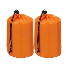 Erioctry 야외 보관용 방수 보관 가방 2개 먼지 플랩 포함 휴대용 드로스트링 백 경량 침낭 캠핑 하이킹 여행용 오렌지 135515, Erioctry 야외 보관용 방수 보관 가방 2개, 먼