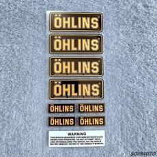 OHLINS 오토바이 데칼 장식 로고 액세서리 높은 반사 서스펜션 충격 흡수 수정 된 모토 방수 스티커, 8X20 4