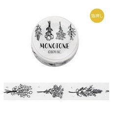 【YUBU】BGM 15mm 燙金和紙紙膠帶 MONOTONE, 1個, BM-SAG020 花束