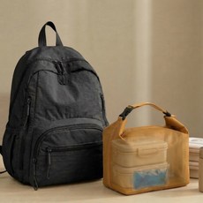 메이크앤 가벼운 기저귀 가방 대용량 보온 보냉 데일리 백팩 방수, 블랙