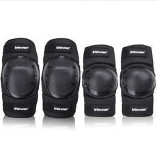 무릎 보호대 팔꿈치 보호대 바이크 신축성 통기성 아웃도어 무릎 보호대 오토바이 자전거 바이크용 패드 내충격 통기성 방풍성 4종 세트 L, 1개, 상세페이지 참조