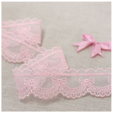 잠자는 숲속공주 오간자 자수 레이스 180cm, 핑크색상, 2개