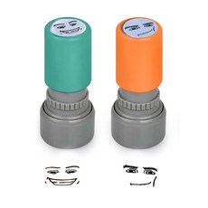 루베이 캐릭터 표정 DIY 미니 스탬프 창의력 개발 문구 용품/스크랩북/다이어리 꾸미기 용, 블랙, 1개, 녹색