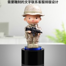 전쟁 피규어 모형 밀리터리 전투함 군인 창의적인 특수부대 참전 용사 탁상용 기념품 생일 선물 전우 강철 같은 정신을 담은 장식품, [22] 모델 F + 블랙 원형 베이스