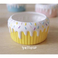 倉鼠砂盆 碰瓷蘑菇冰淇淋蛋糕造型 鼠砂 適用於倉鼠 黃金鼠的挖掘沙盆, 1個, 檸檬黃