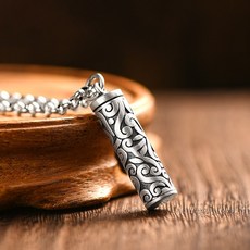 하루샵 목걸이 알약보관통 소지품 보관 펜던트 방수 휴대용 병 알약 스테인리스 스틸 홀더 약 실린더 통 상자 펜던트