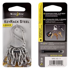 NITE IZE KeyRack Steel 不鏽鋼鑰匙圈 S型扣環設計 附6個S型扣, 1個
