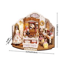 Robotime若態 Rolife 咖啡店no.17 DIY迷你屋套組 附LED燈 小屋工藝品 生日禮物, 1個, 艾莎裁縫鋪