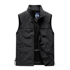 多口袋男款工裝攝影運動背心 - 中老年休閒坎肩外穿
