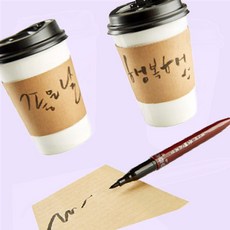 붓펜 드로잉 흑색 1자루 캘리그라피용품 수성싸인펜 강템, 1개