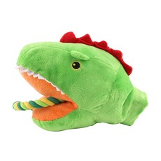 도그아이 터그 글러브 강아지 봉제 장난감, 녹색공룡, 1개