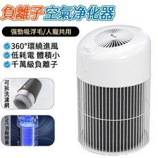 KJ290 寵物空氣淨化器 360°環繞進風 低耗電 體積小 負離子功能, 白色, 1個, 鐵籠款110V