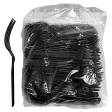 西餐叉 100入 塑膠叉子 一次性餐具 免洗餐具 黑色叉子 黑色餐具 美國叉子 黑色西餐叉 米色西餐叉, 1套, 100個裝