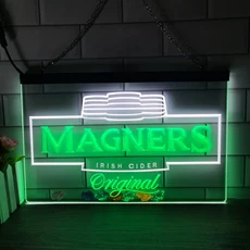 Magners 아일랜드어 Cider Bar 맥주 펍 LED 네온 사인 홈 장식 새해 벽 웨딩 침실 2 색 디스플레이, 03 40x30cm, 05 White and Green