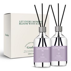 그라데이 디퓨저 선물세트, 2개, 520ml, 라벤더 16