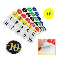 다양한 색상 원형 에폭시 번호 스티커 깔끔한 표시, 파랑 31~40, 1개