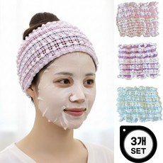 라온모아 세안 헤어밴드 사우나모자, 민트,핑크,퍼플, 3개