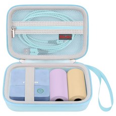 Elonbo Phomemo M02 라벨 메이커용 휴대용 케이스 포켓 프린터 미니 스티커 프린터 블루투스 잉크리스 감열식 포토 프린터 여행 가방 라벨 프린터 보관 홀더 라벨, 블루