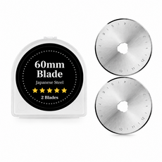 60mm 로터리커터 호환용 칼날, 2개, 녹방지 처리 케이스 포함