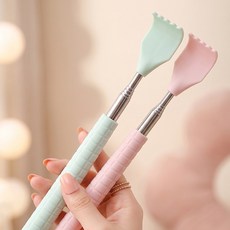 데이앤픽 마카롱 휴대용 접이식 길이조절 효자손 등긁개, 1개, 라이트핑크